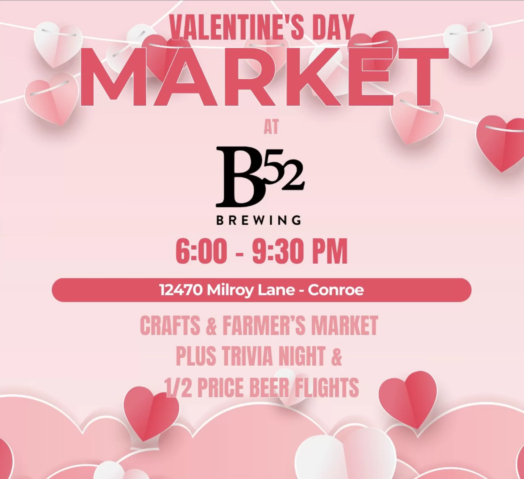 b52 brewery valentine's market